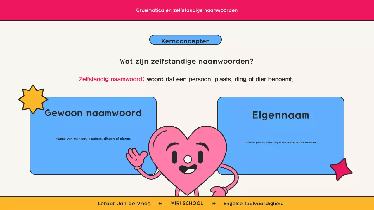 Roze retro strip grammatica