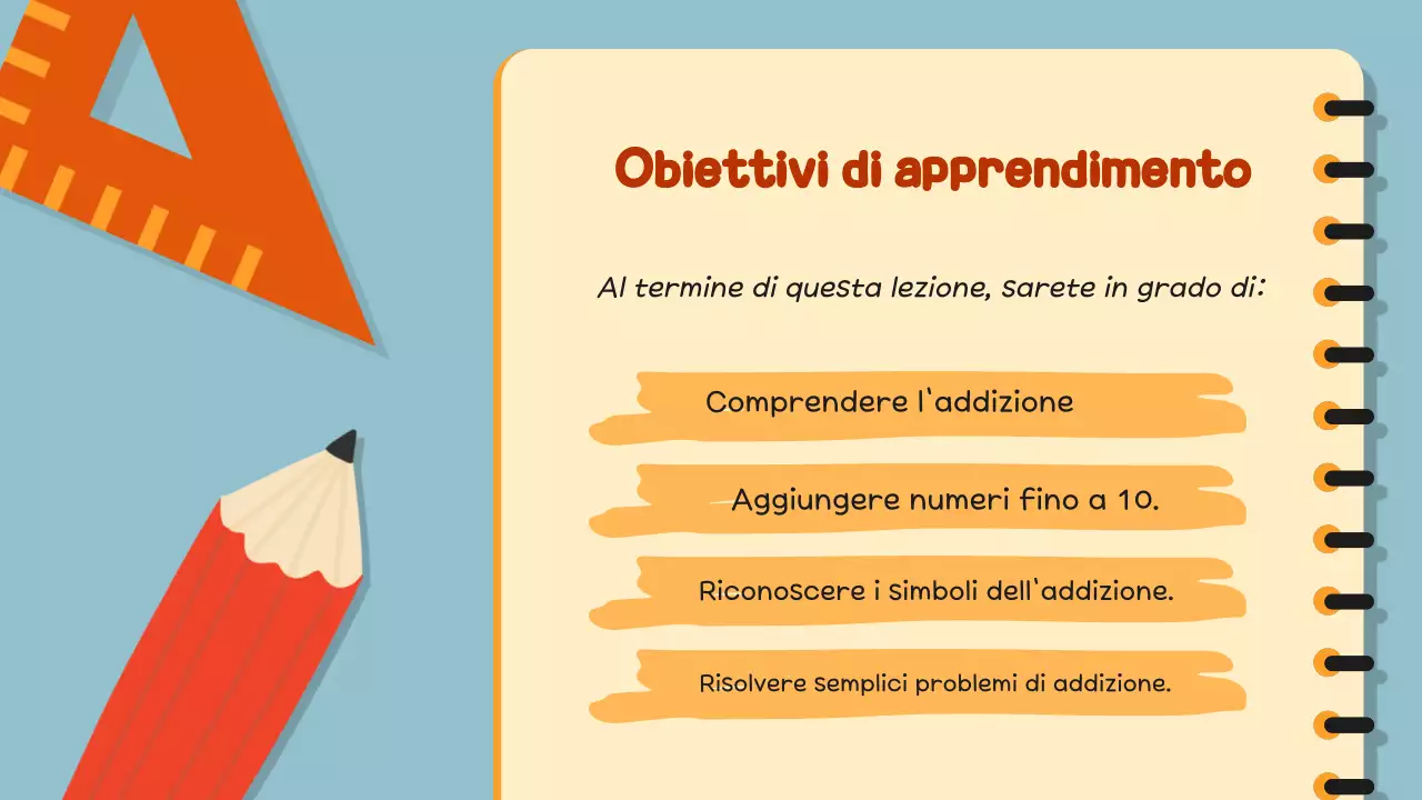 Guida matematica con illustrazione arancione