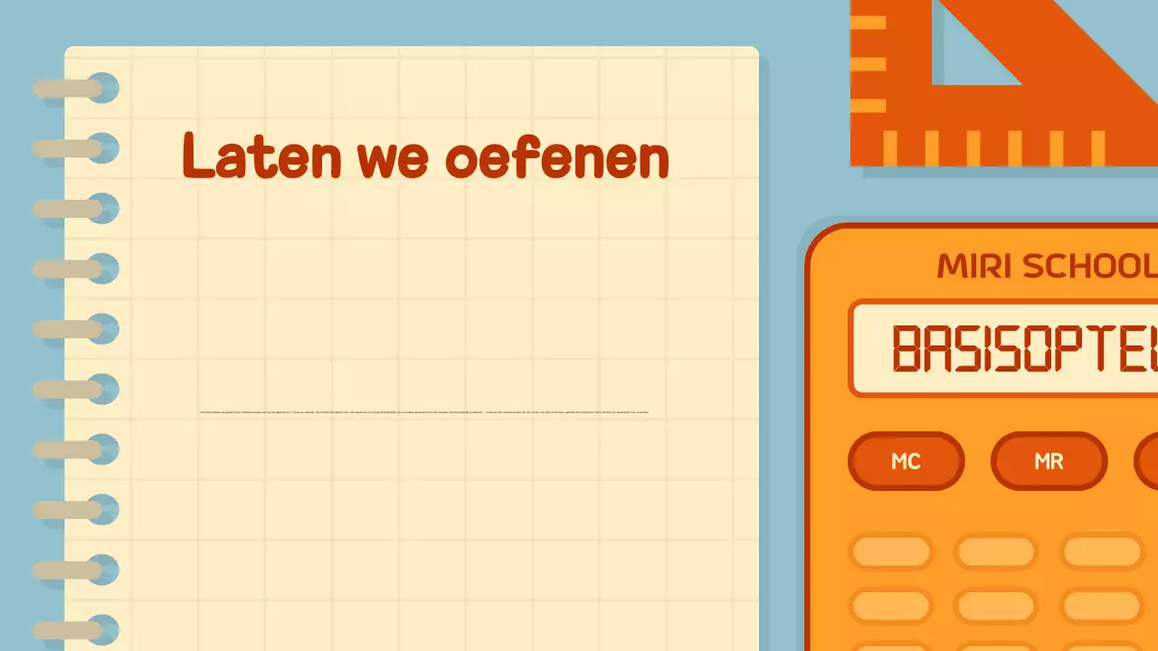 Oranje illustratie rekenmachine wiskunde gids