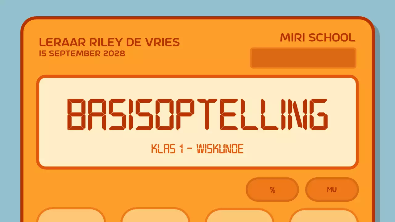 Oranje illustratie rekenmachine wiskunde gids