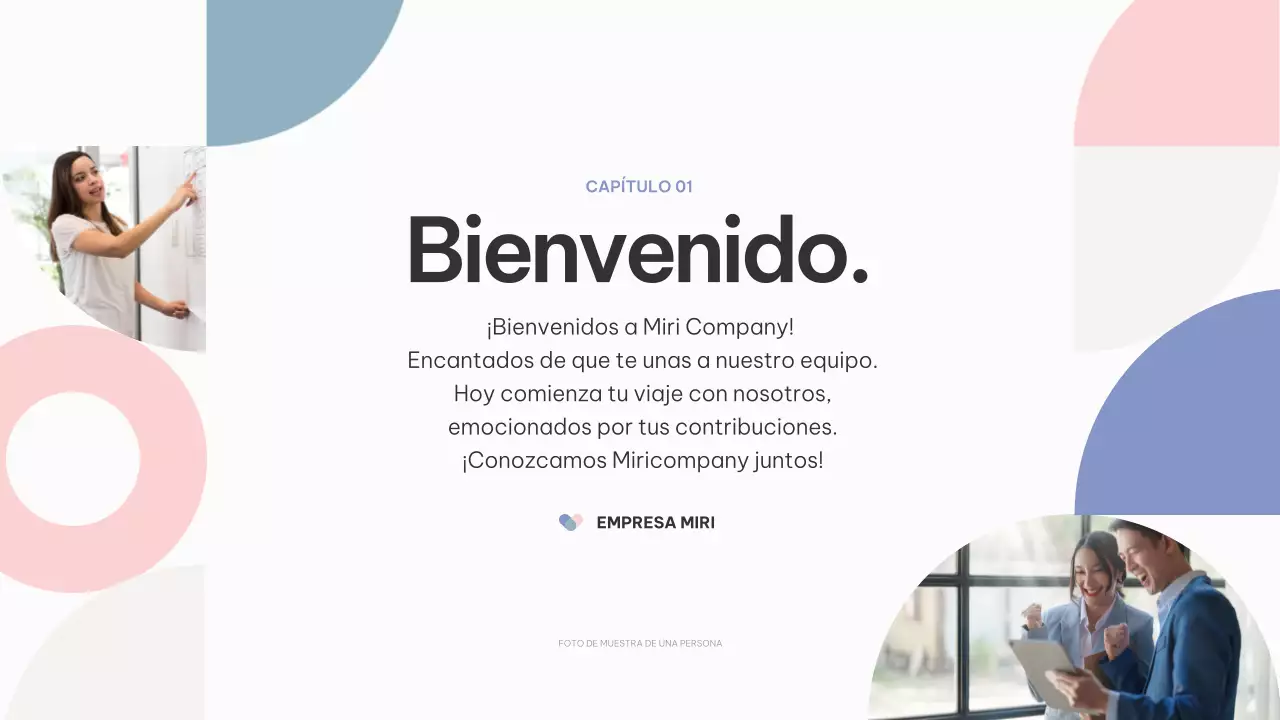 rosa púrpura abstracto guía de incorporación del empleado