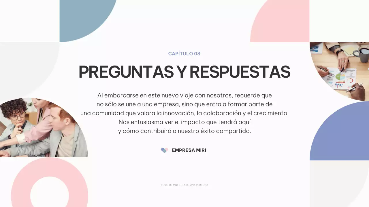 rosa púrpura abstracto guía de incorporación del empleado