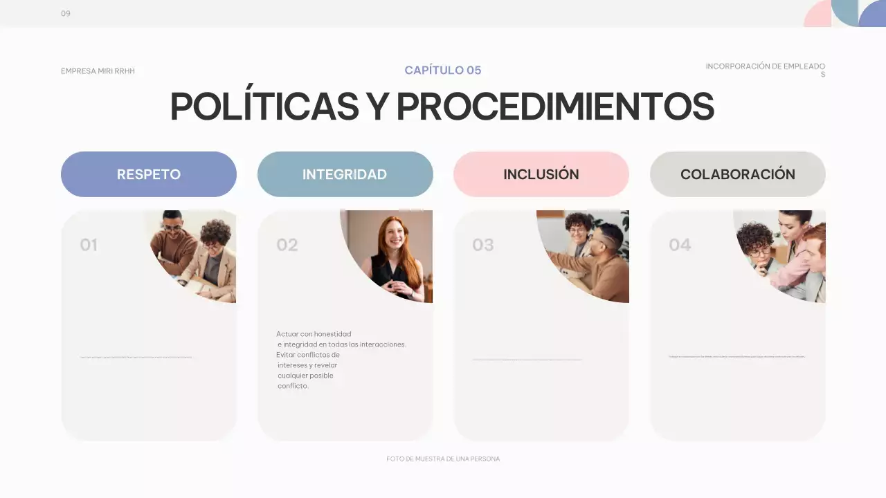 rosa púrpura abstracto guía de incorporación del empleado