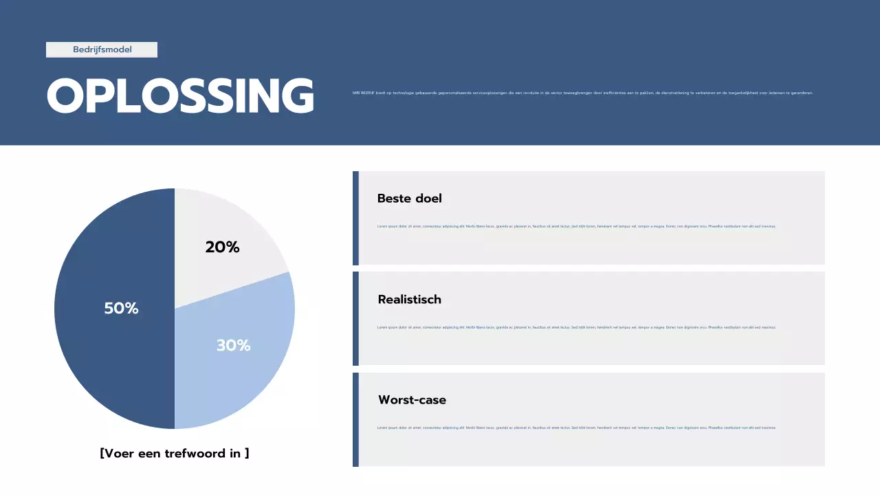 blauwe professionele business pitch