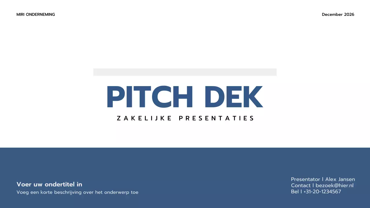 blauwe professionele business pitch