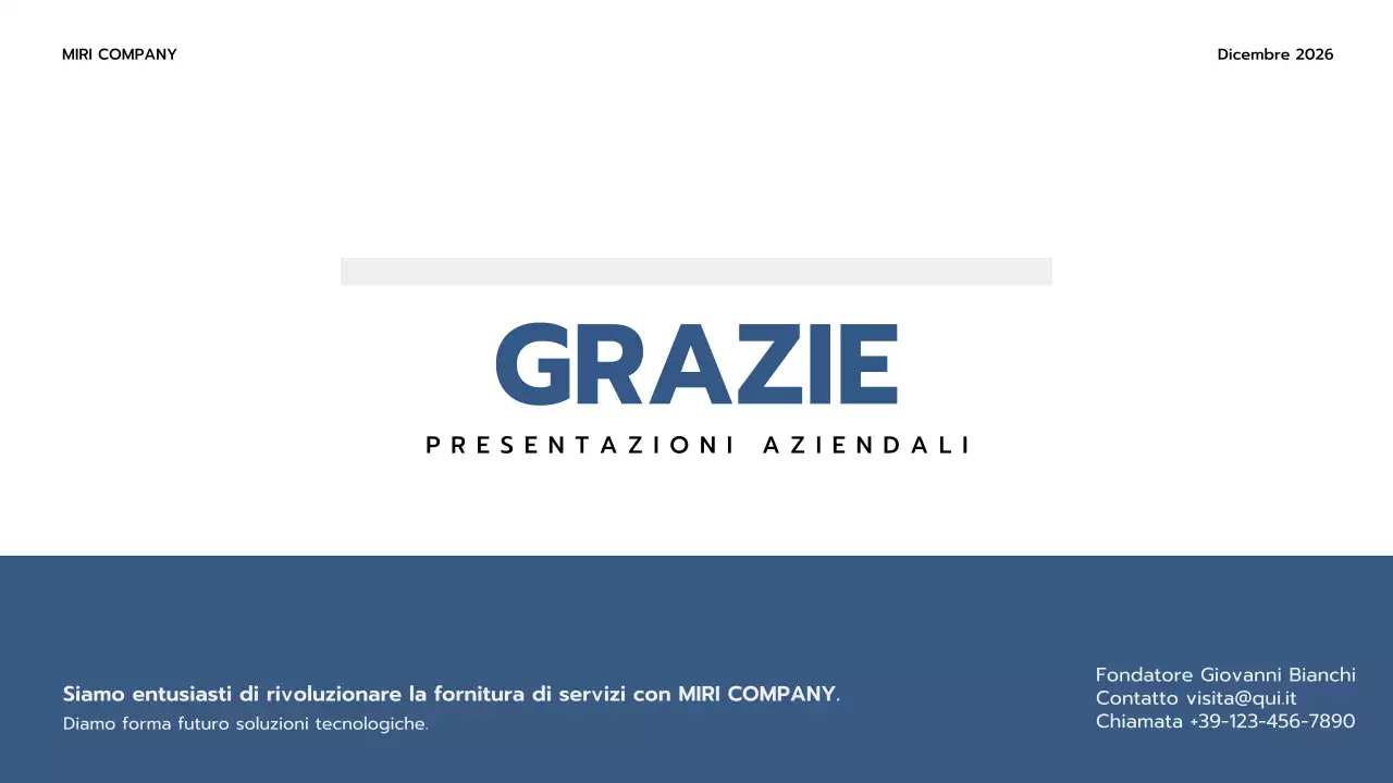 pitch aziendale professionale blu