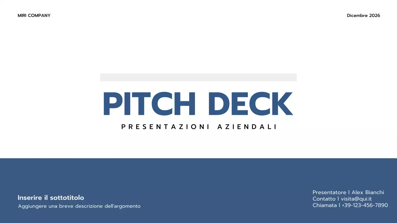 pitch aziendale professionale blu