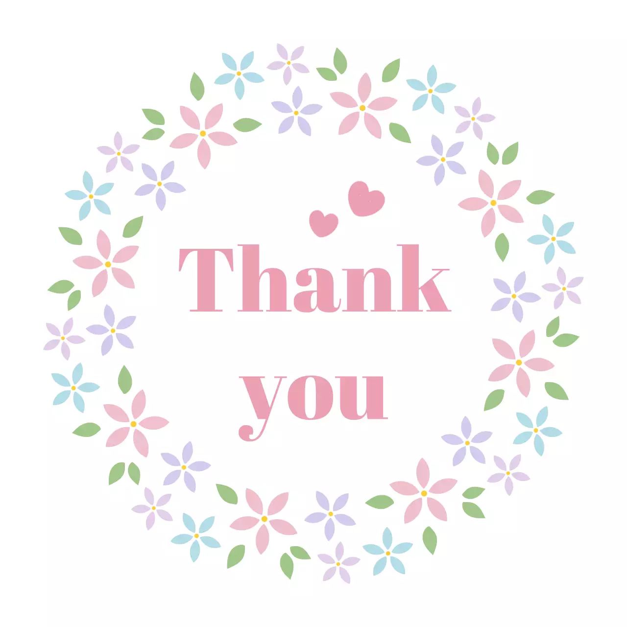 핑크 아기자기한 감사 엽서