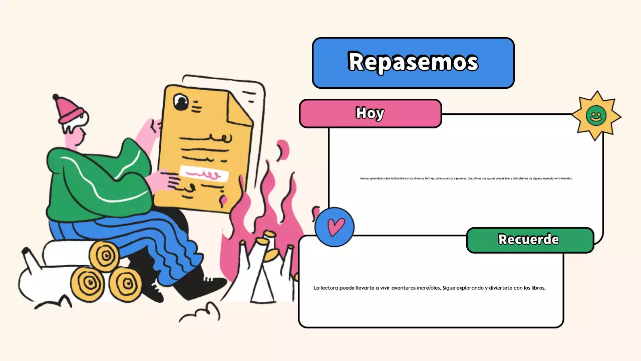 Clase de literatura ilustrativa en beige