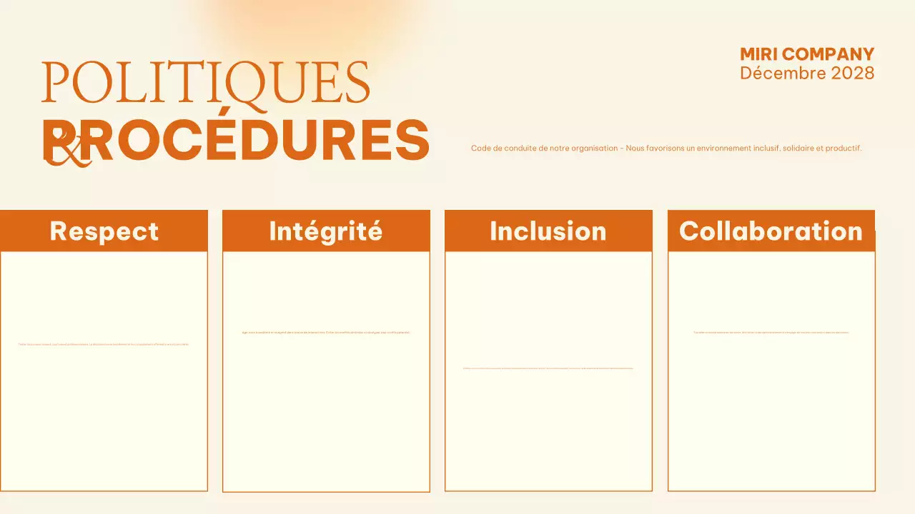 guide de l'employé orange modern