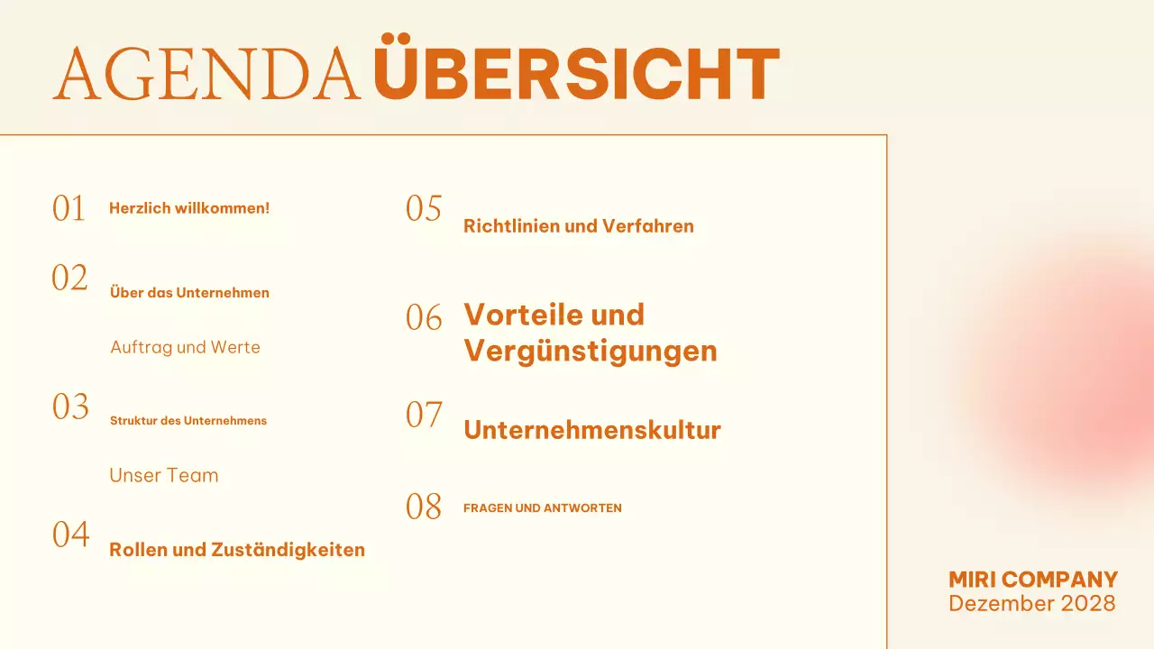 orange modern employee guide