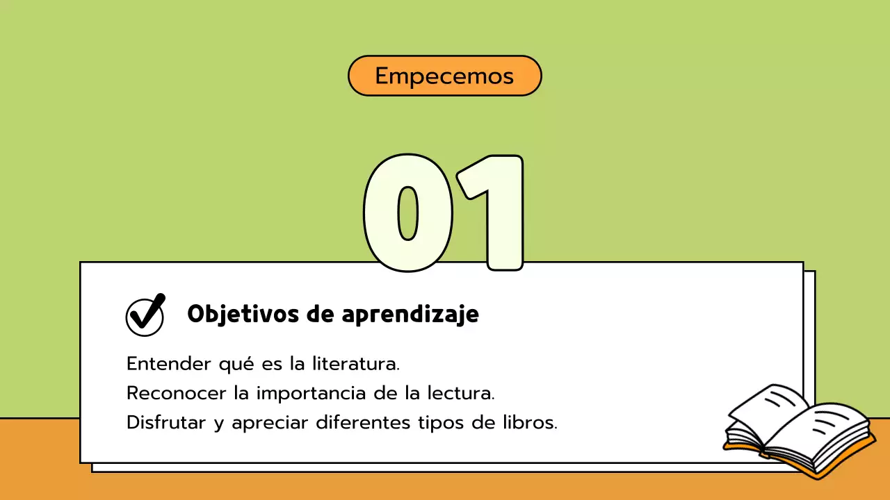 Material de clase de literatura cómica verde y naranja