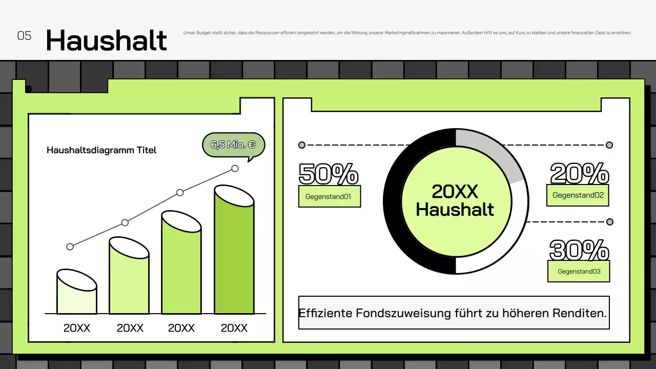 grüner geometrischer Marketingplan Förderung