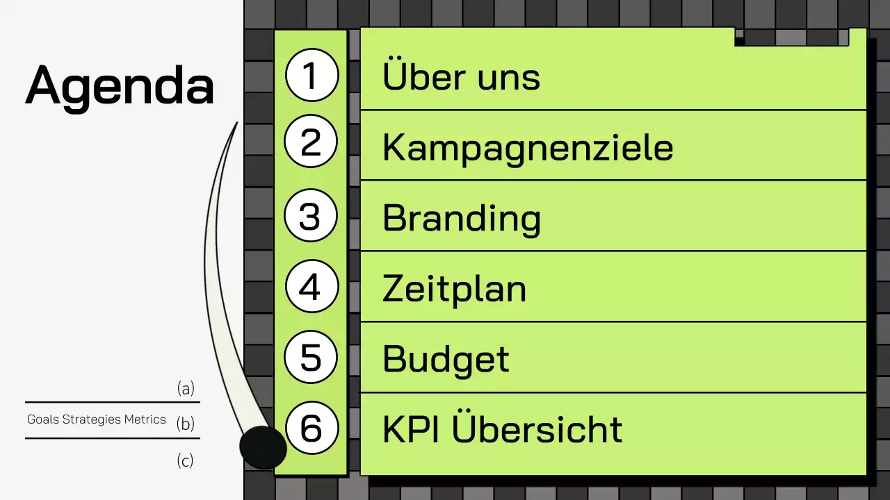 grüner geometrischer Marketingplan Förderung