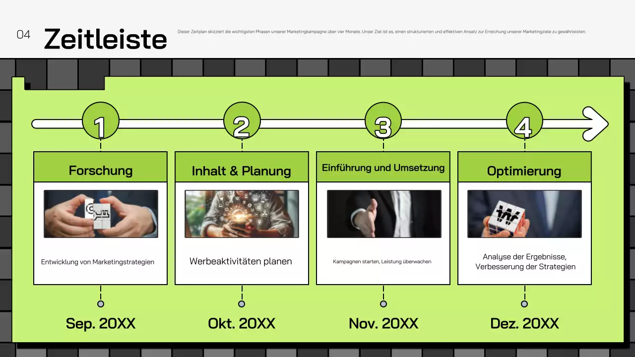 grüner geometrischer Marketingplan Förderung