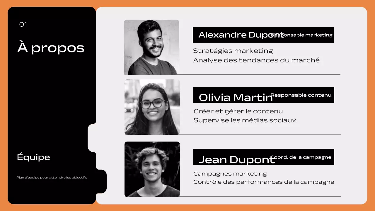 plan de marketing géométrique orange