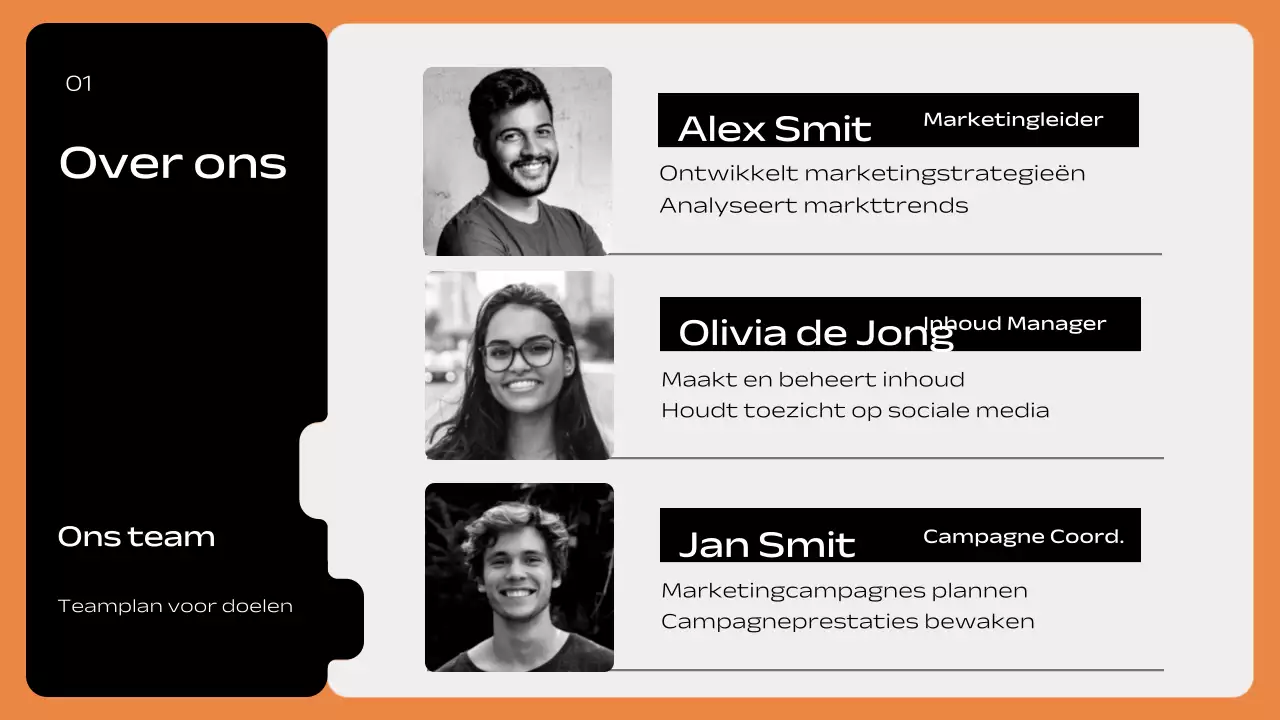 oranje geometrisch marketingplan pitch