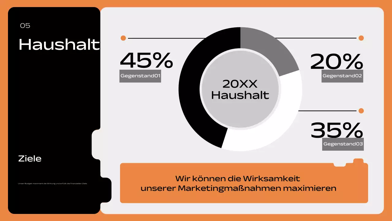 orange geometrischer Marketingplan Pitch