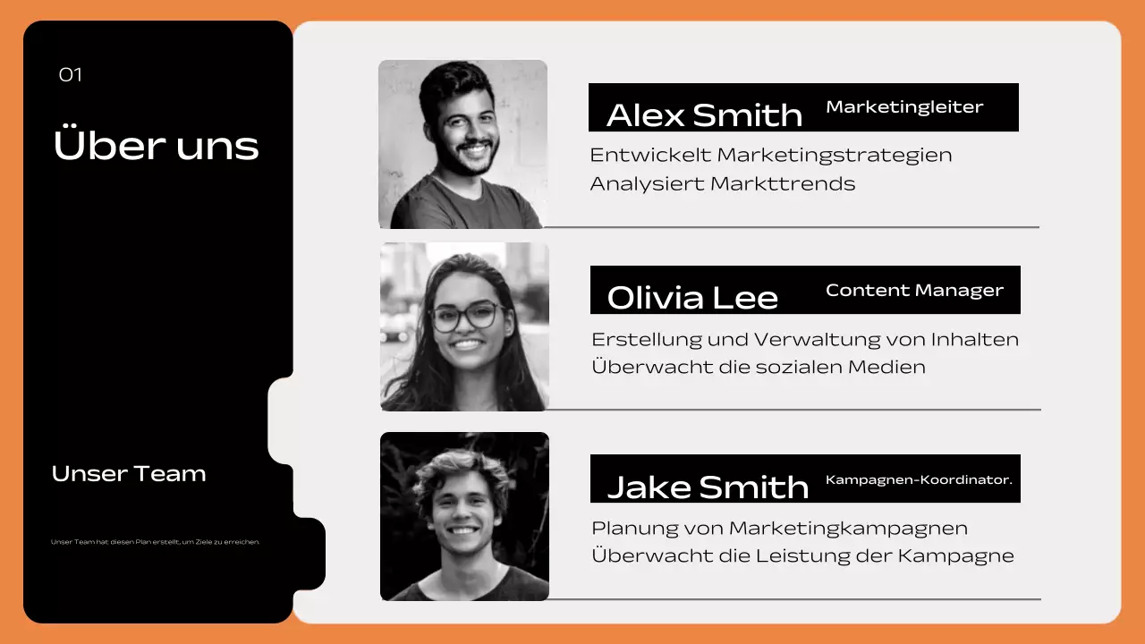 orange geometrischer Marketingplan Pitch