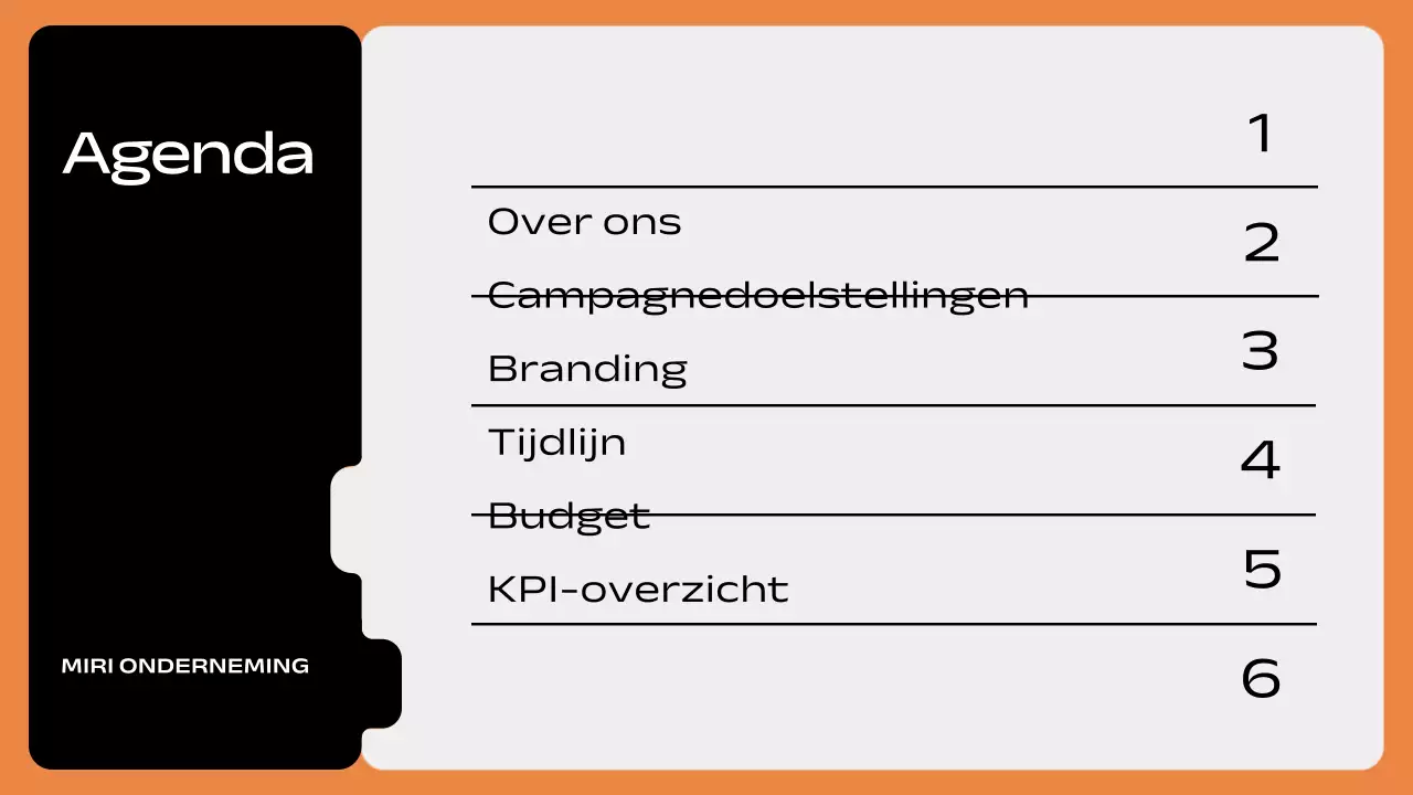 oranje geometrisch marketingplan pitch