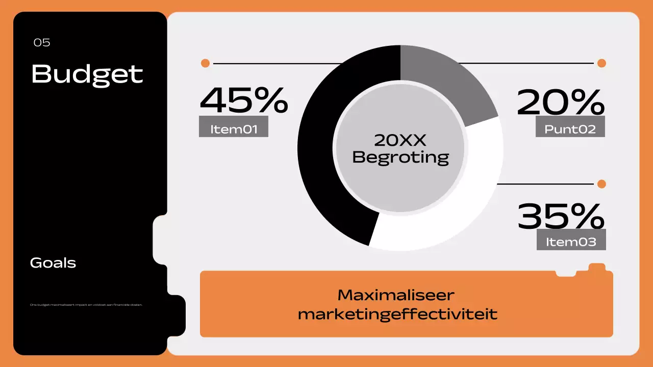 oranje geometrisch marketingplan pitch