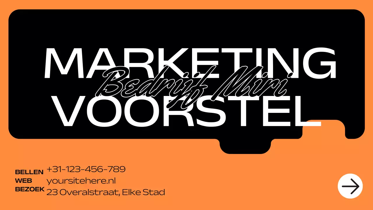 oranje geometrisch marketingplan pitch