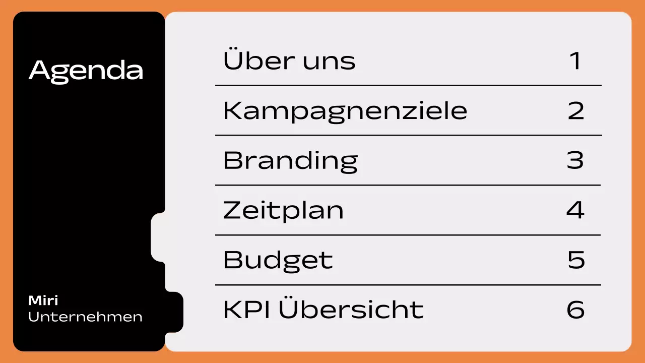orange geometrischer Marketingplan Pitch