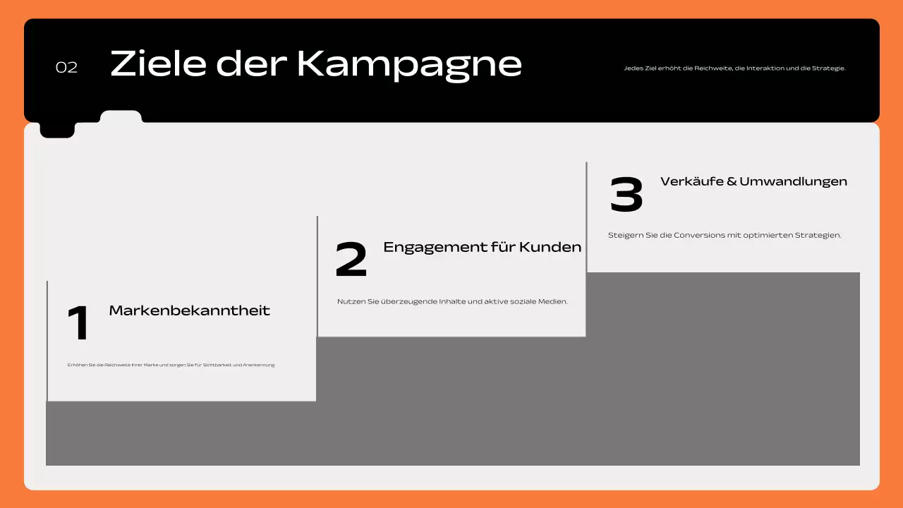 orange geometrischer Marketingplan Pitch
