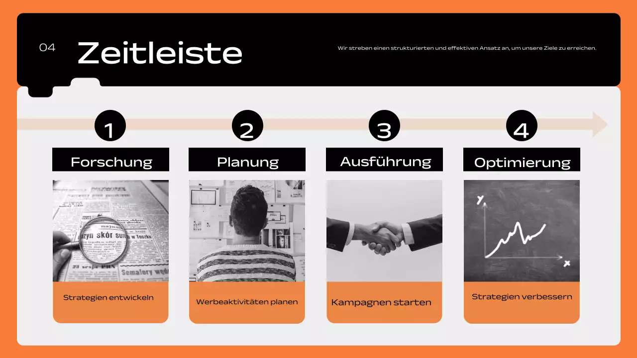 orange geometrischer Marketingplan Pitch
