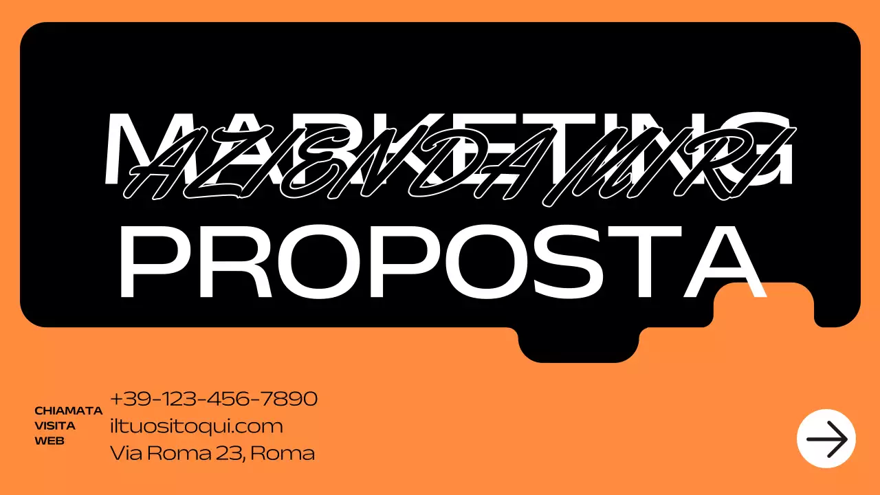 piano di marketing geometrico arancione pitch