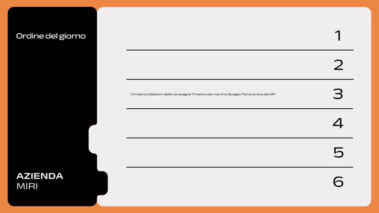 piano di marketing geometrico arancione pitch