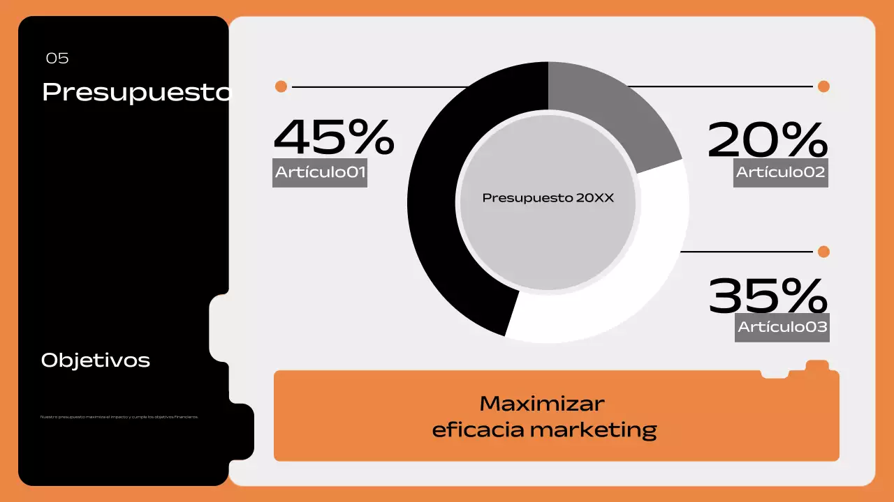 orange geometric plan de marketing pitch