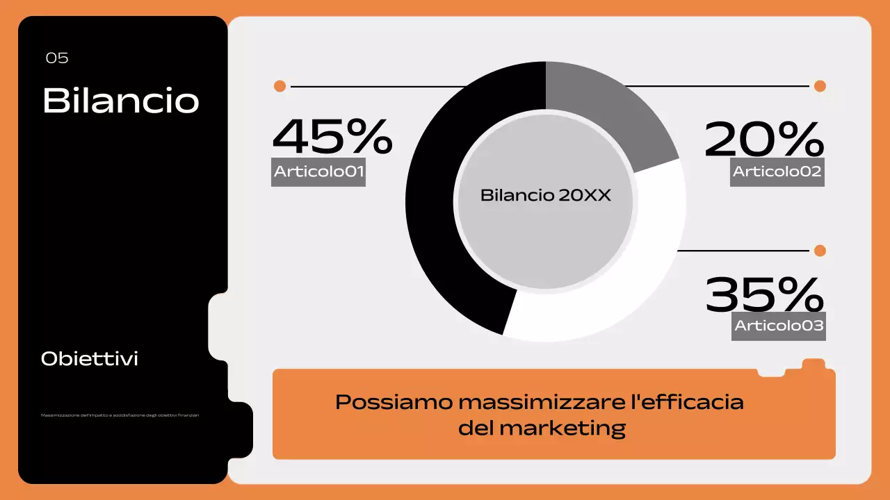 piano di marketing geometrico arancione pitch