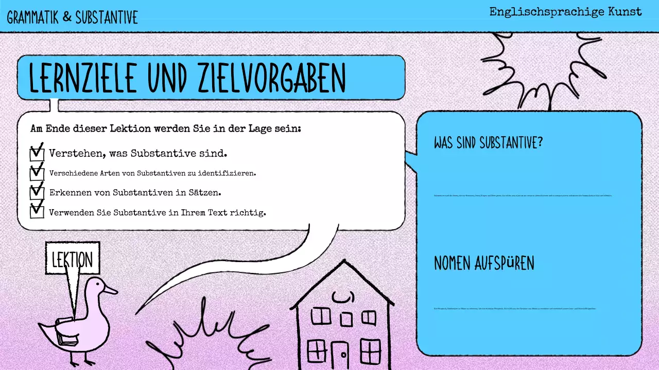 rosa Comic-Grammatik Unterrichtsmaterial