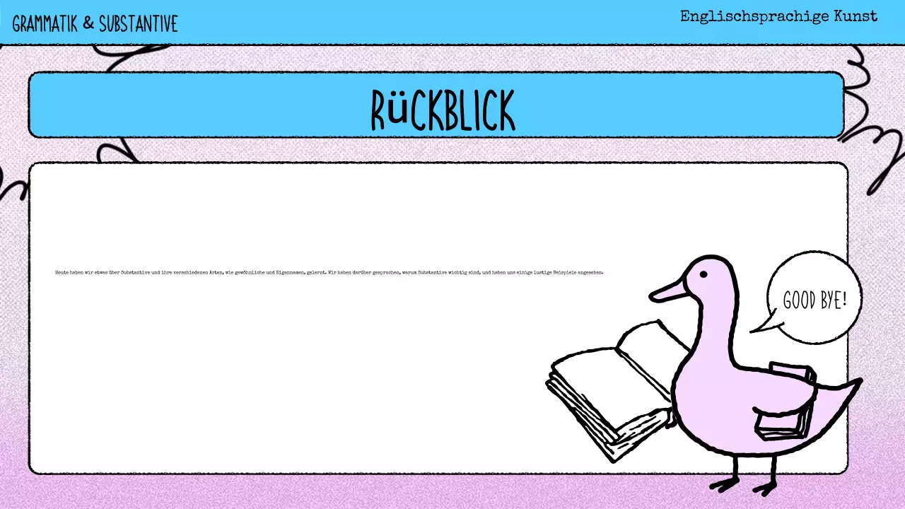 rosa Comic-Grammatik Unterrichtsmaterial