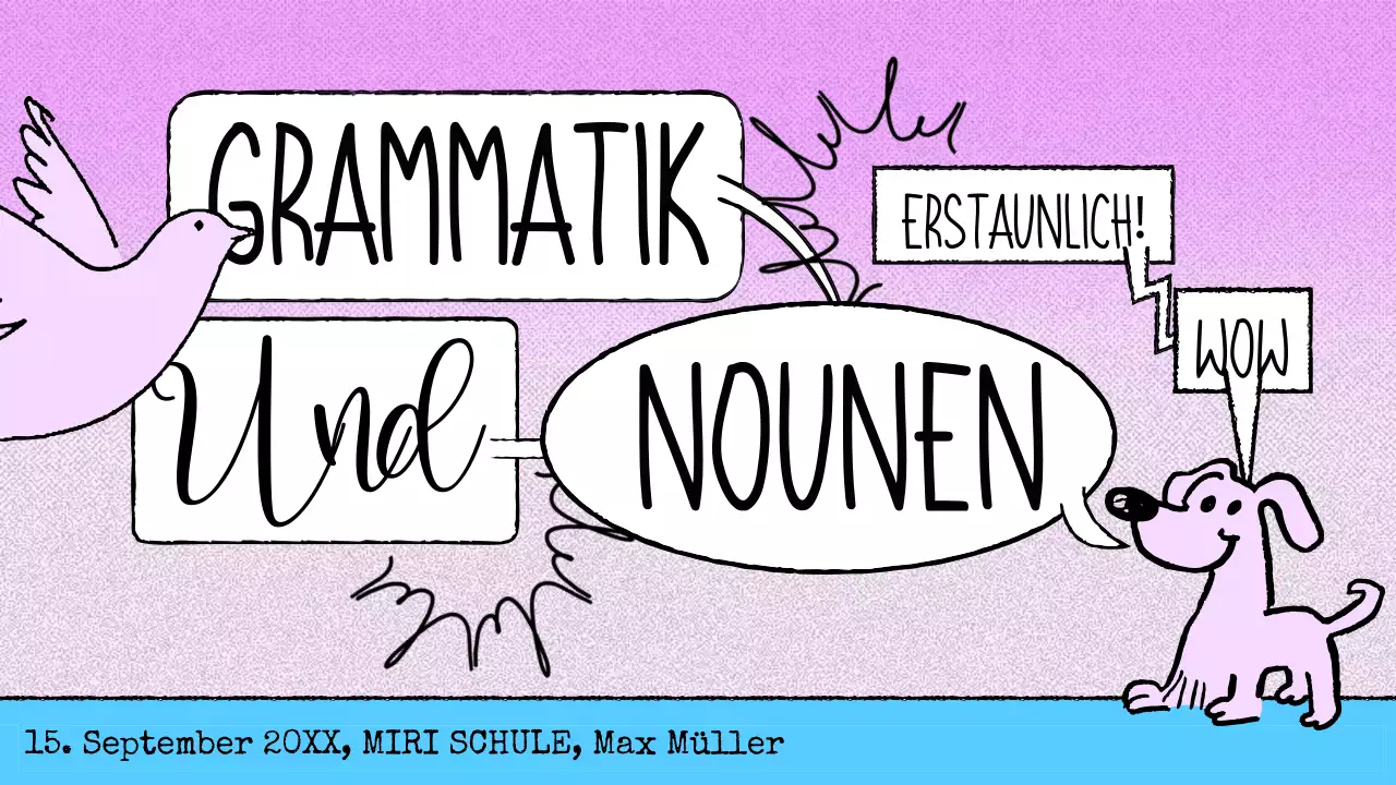 rosa Comic-Grammatik Unterrichtsmaterial