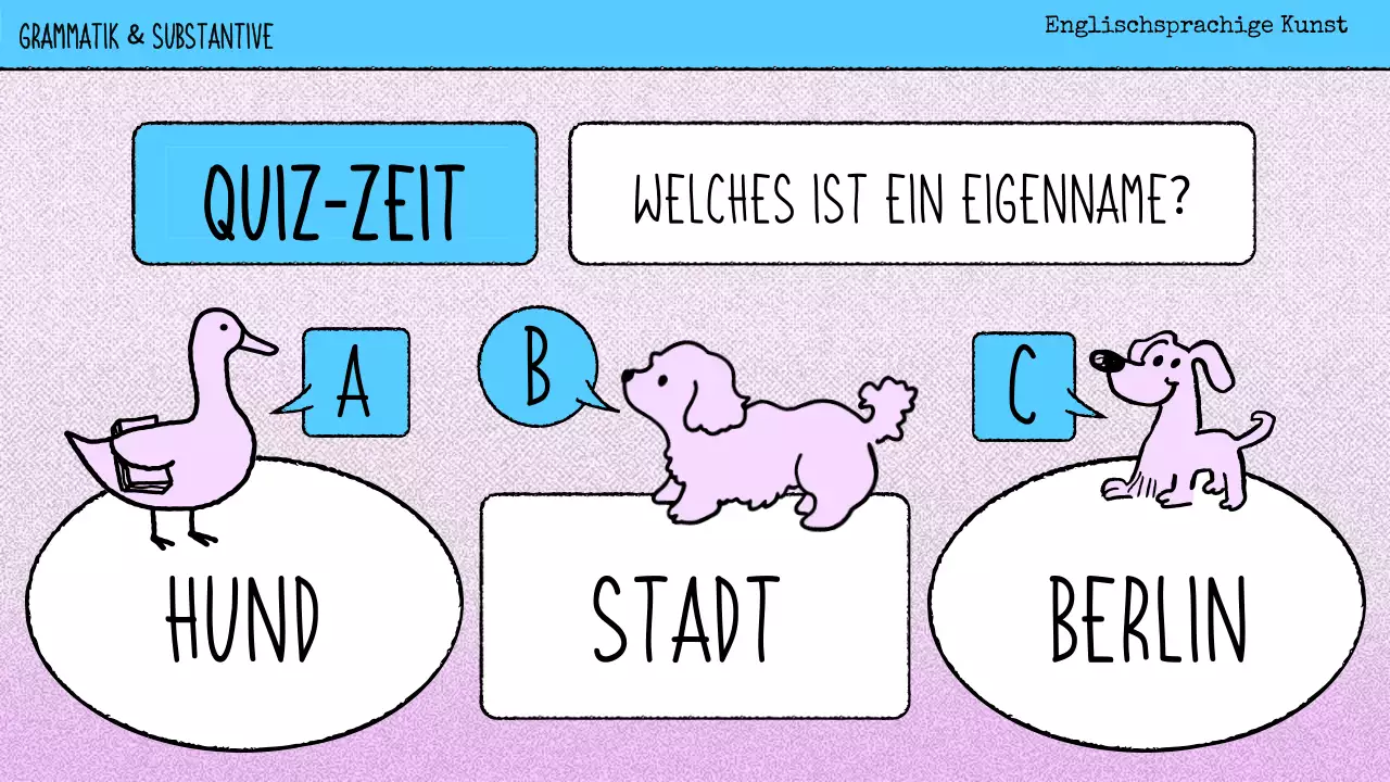 rosa Comic-Grammatik Unterrichtsmaterial