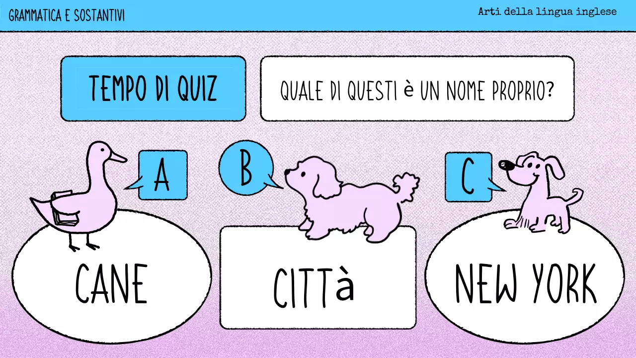 materiale di grammatica rosa a fumetti