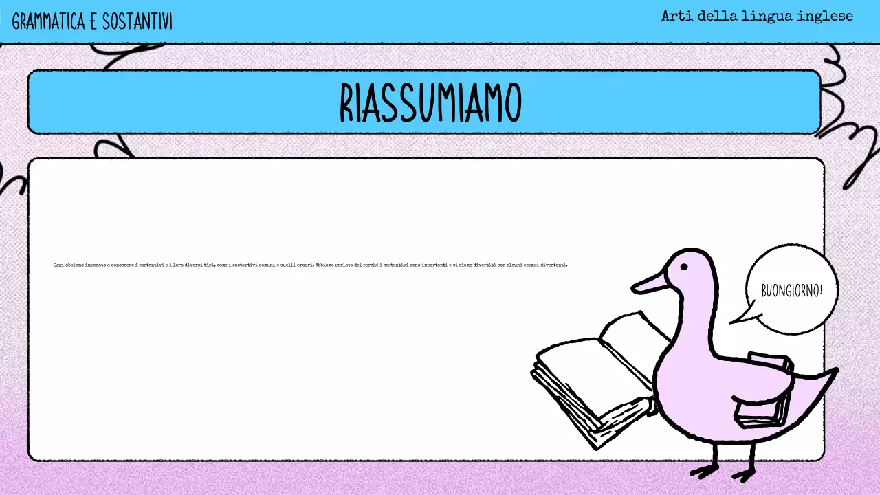 materiale di grammatica rosa a fumetti