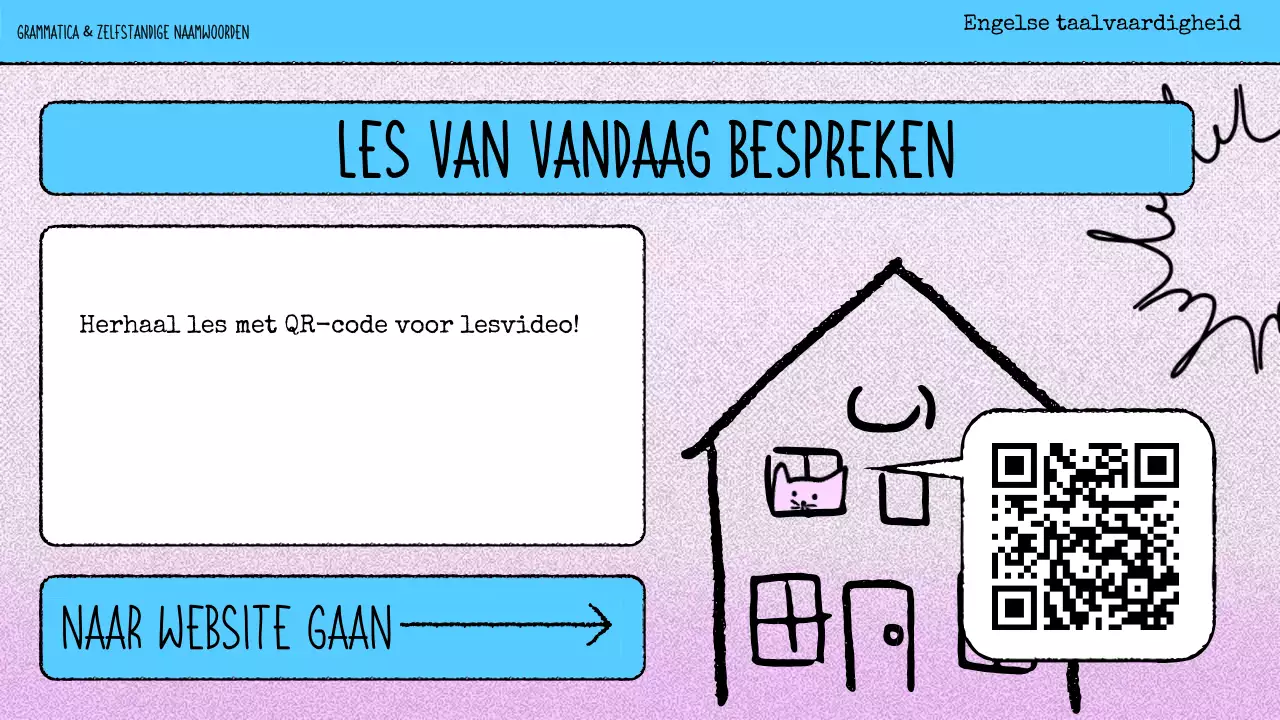 roze strip grammatica lesmateriaal