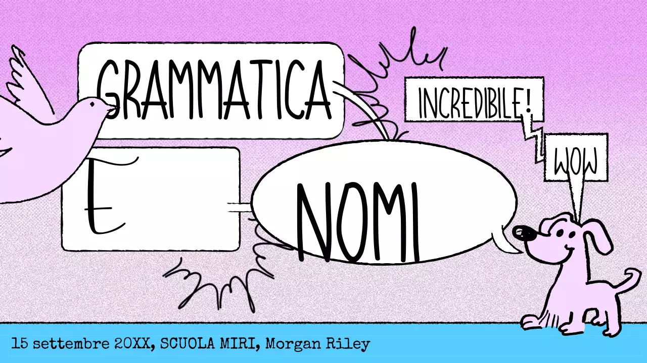 materiale di grammatica rosa a fumetti