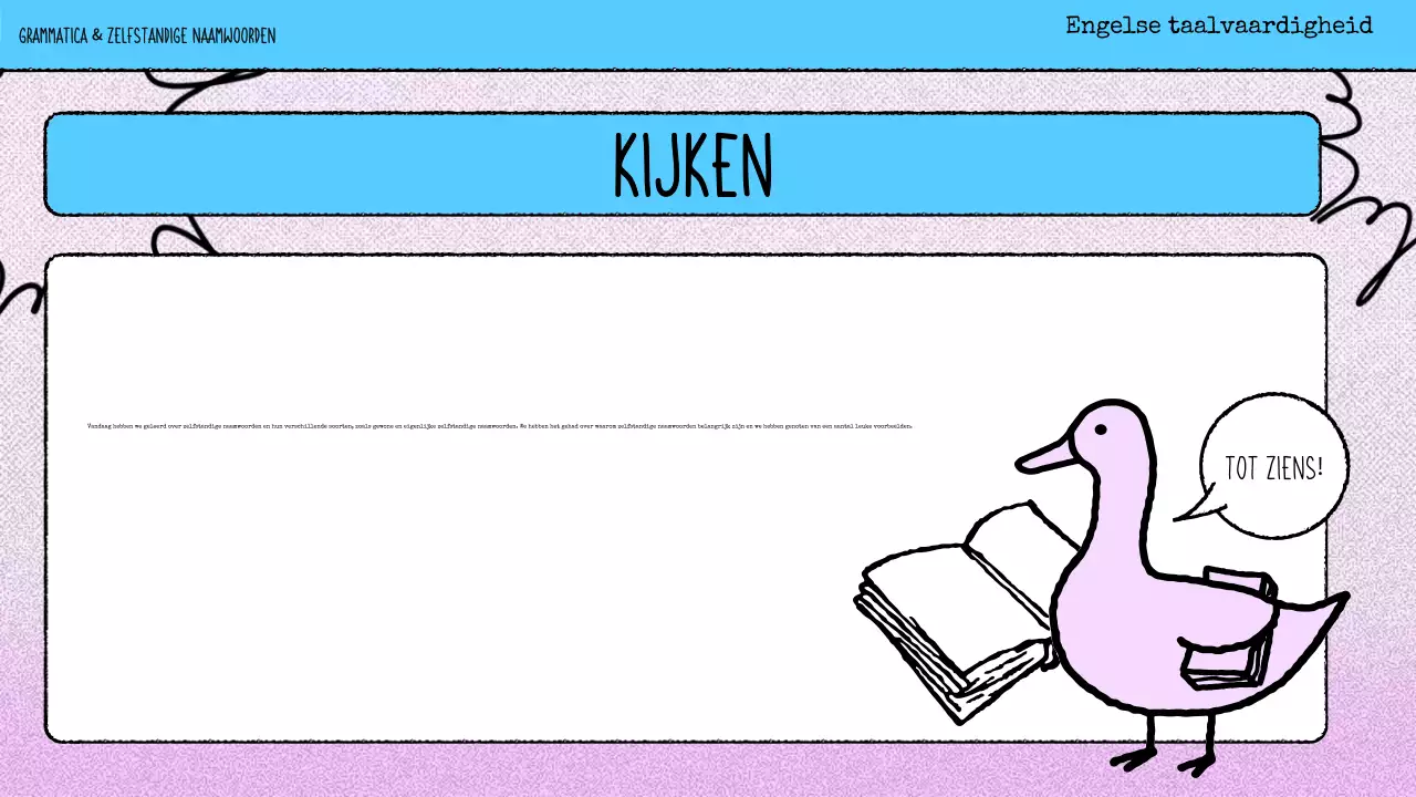 roze strip grammatica lesmateriaal