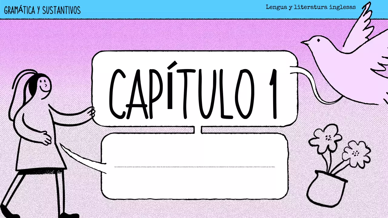 cómic rosa material de clase de gramática