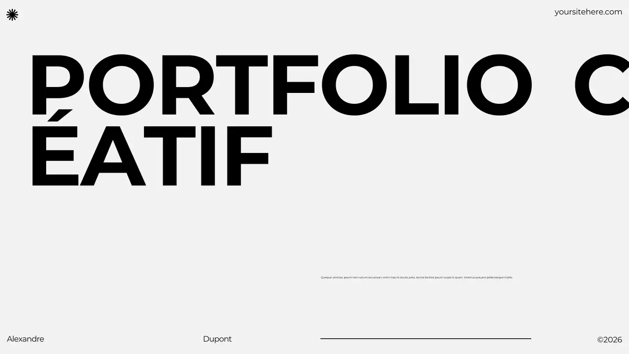 portfolio minimaliste noir et gris