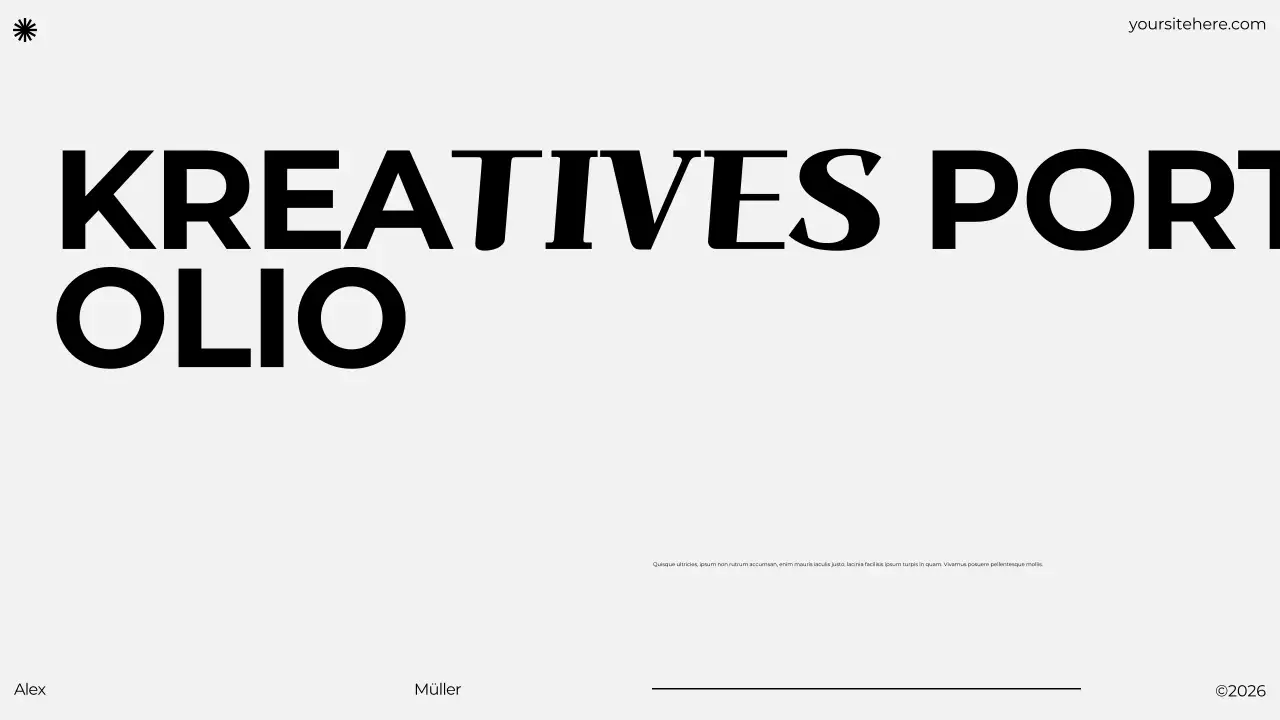 schwarz grau minimalistisches Portfolio