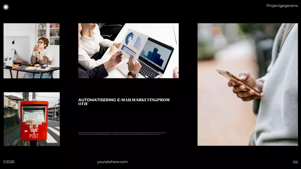 zwart grijs minimalistisch portfolio