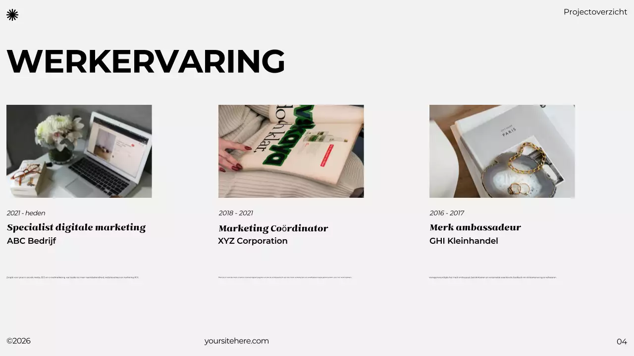 zwart grijs minimalistisch portfolio