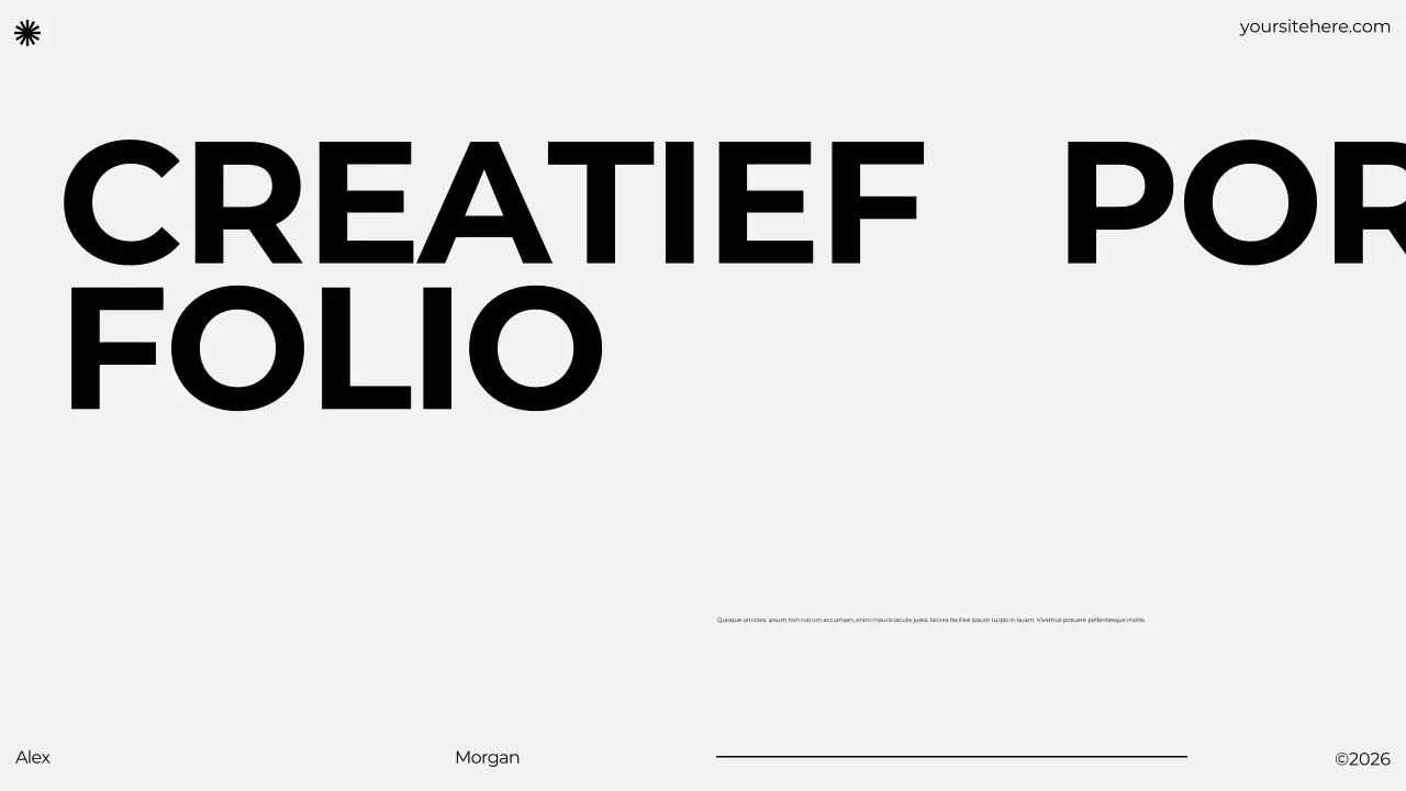 zwart grijs minimalistisch portfolio