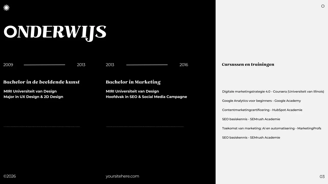 zwart grijs minimalistisch portfolio