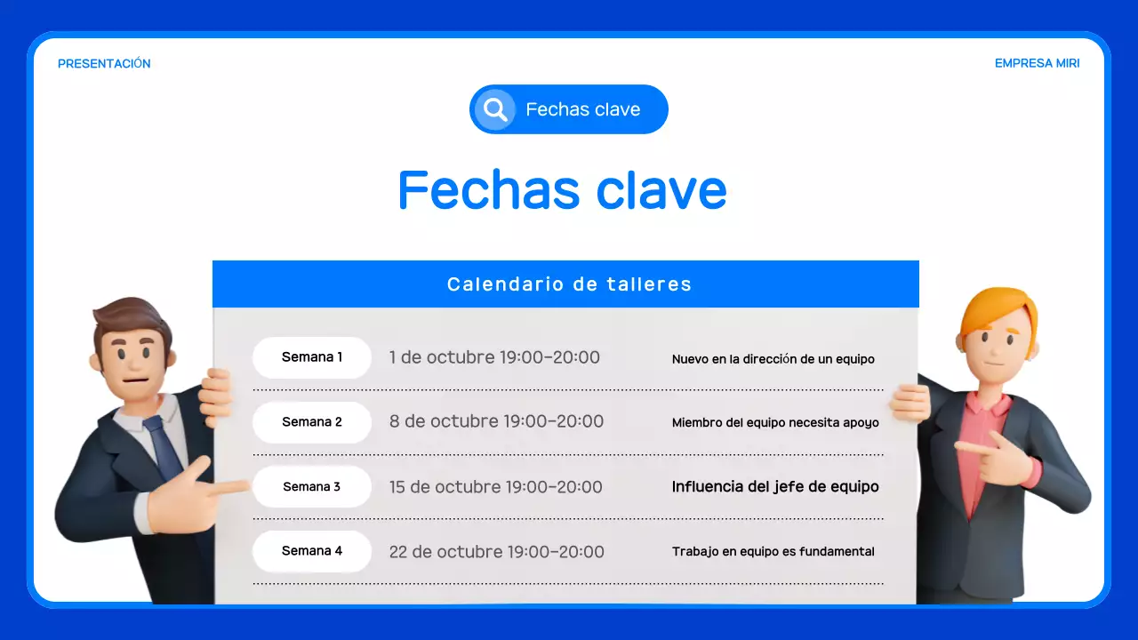 Guía de seminarios internos sencillos en azul